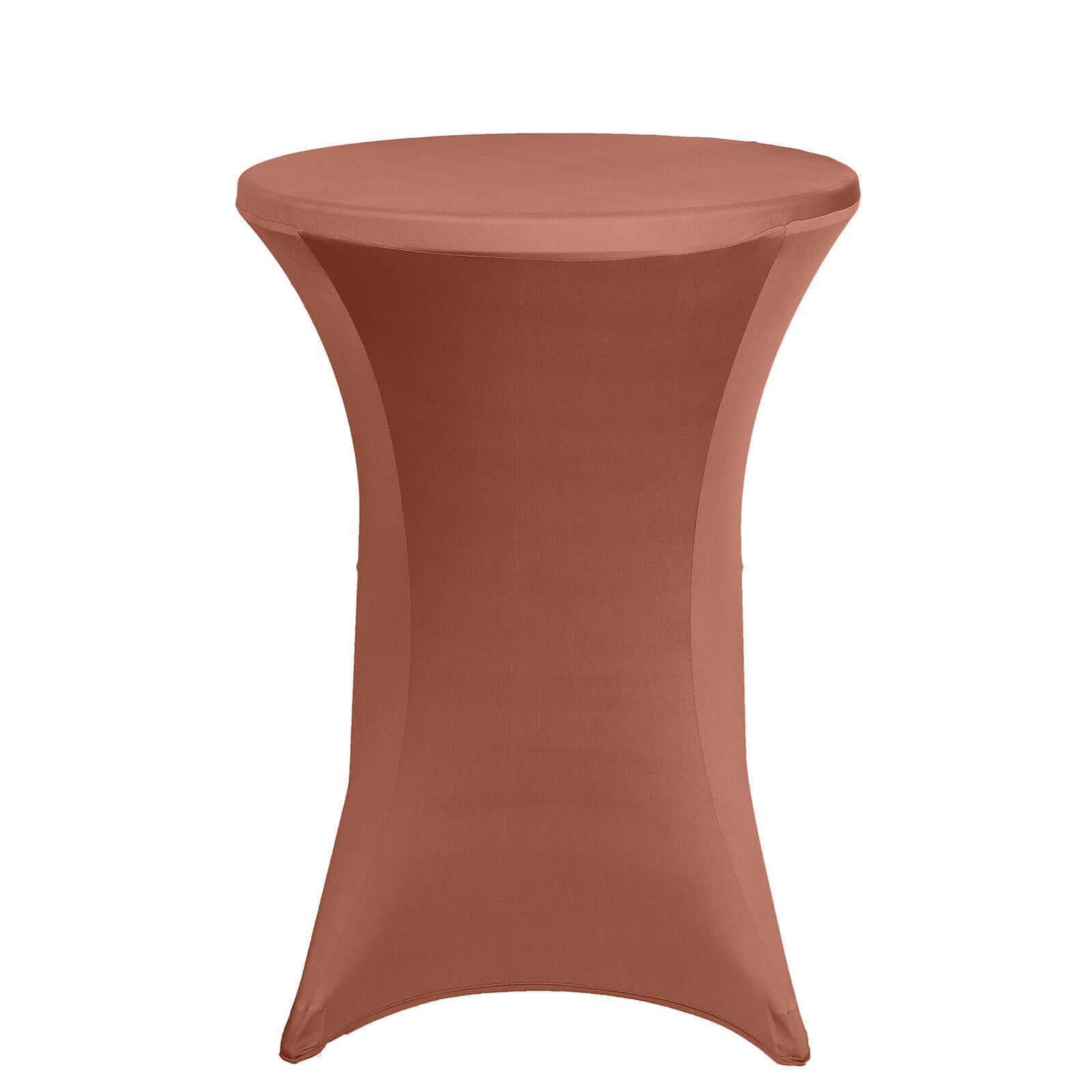Spandex 30" Round Cocktail Table Cover Terracotta (Rust) - Easy to Maintain Stretch Fitted Highboy Tablecloth