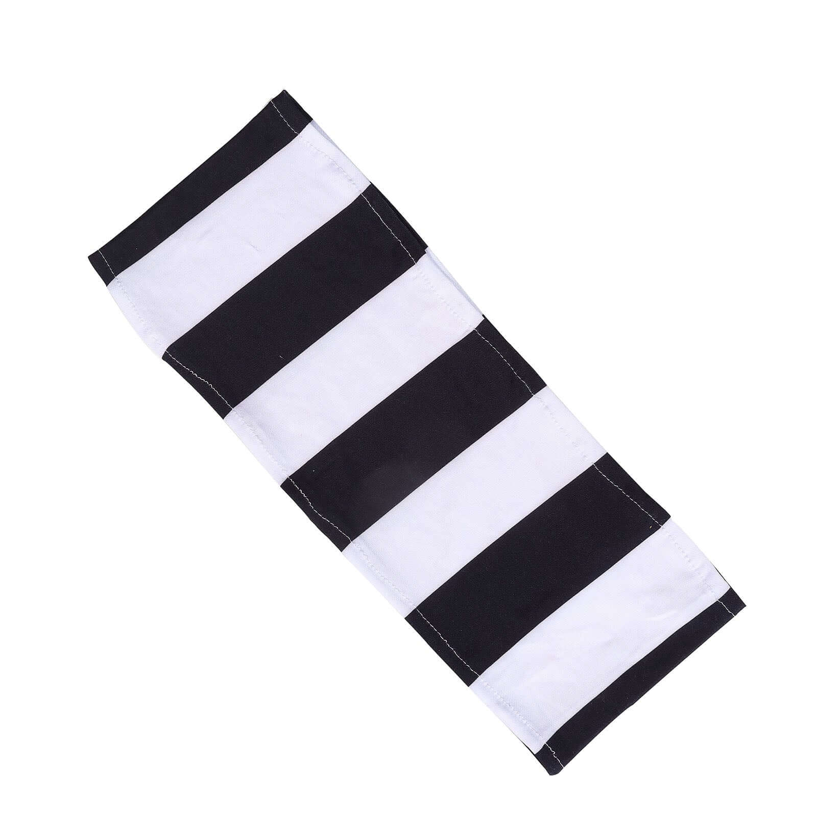 5 Pack Spandex Chair Sashes Black/White Vertical Stripes - Easy to Use & Wrinkle-Free Stretch Chair Bands for Stunning Tablescapes 5"x14"