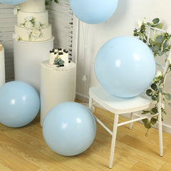 10 Pack Matte Pastel Ice Blue Biodegradable Balloons 18", Round Eco-friendly Thick Latex Party Balloons