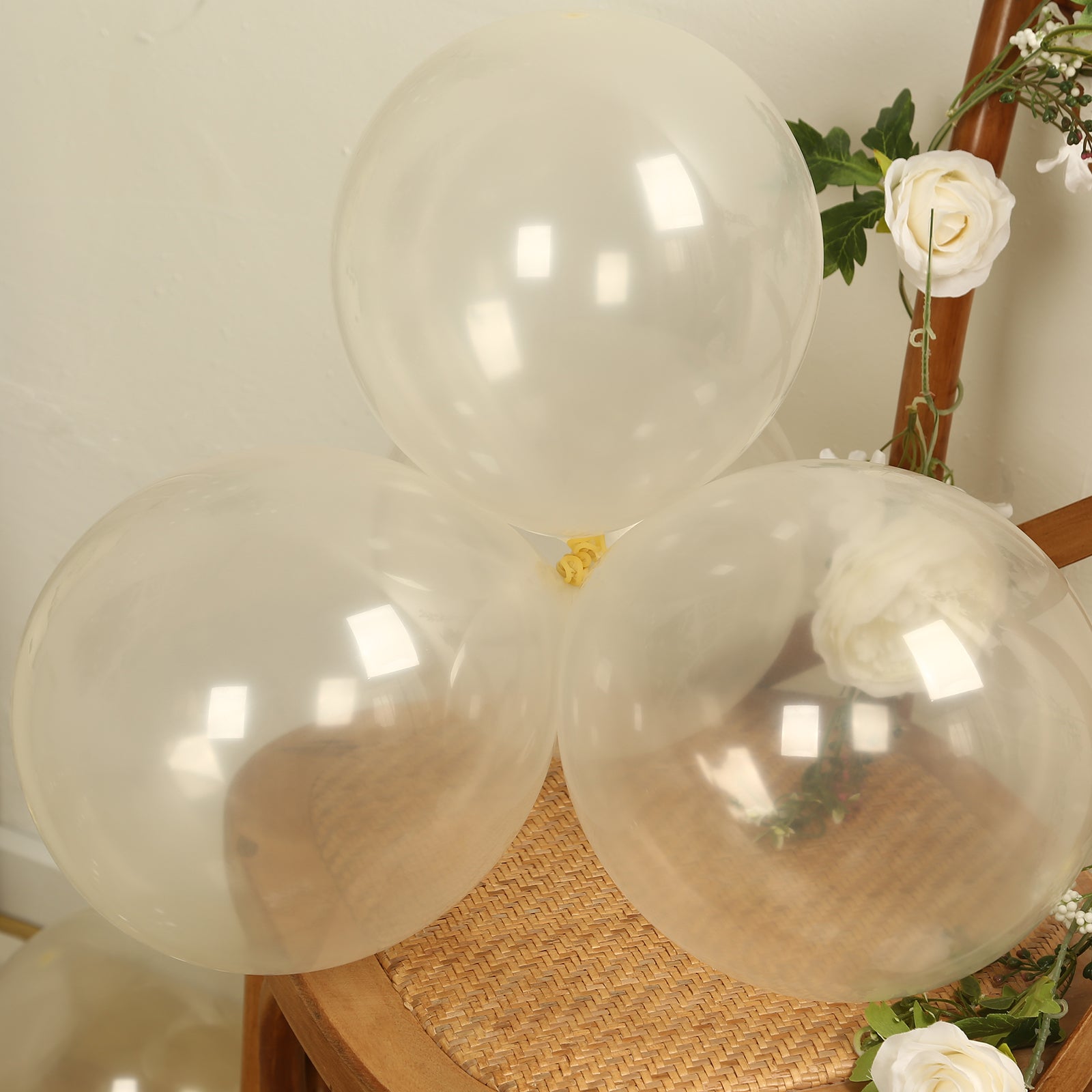 50 Pack Clear Biodegradable Balloons, 12" Thickened Extra Strong Eco-friendly Latex Helium Party Balloons