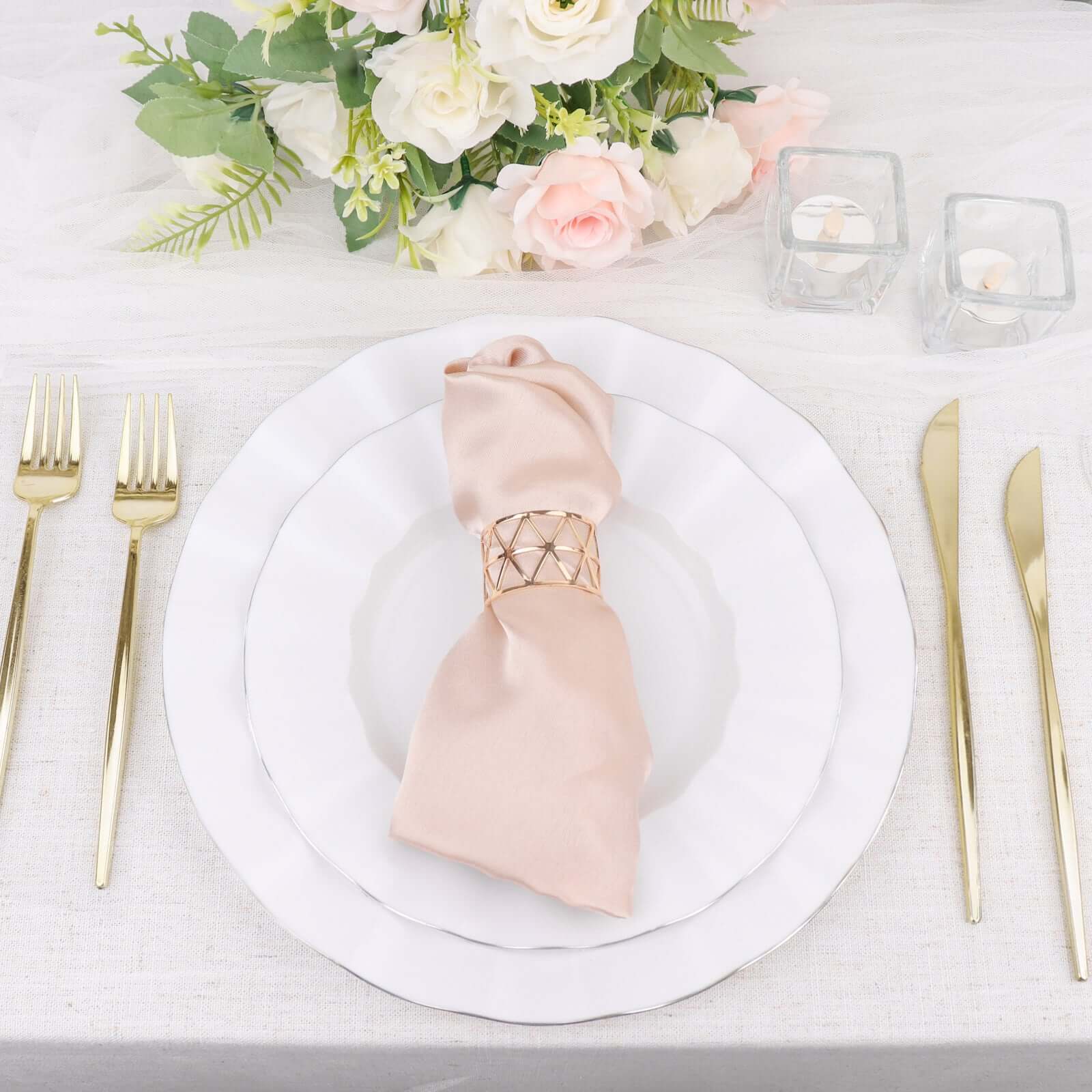 24-Pack Plastic Knives Glossy Gold - Premium Heavy Duty Disposable Flatware Cutlery 8"