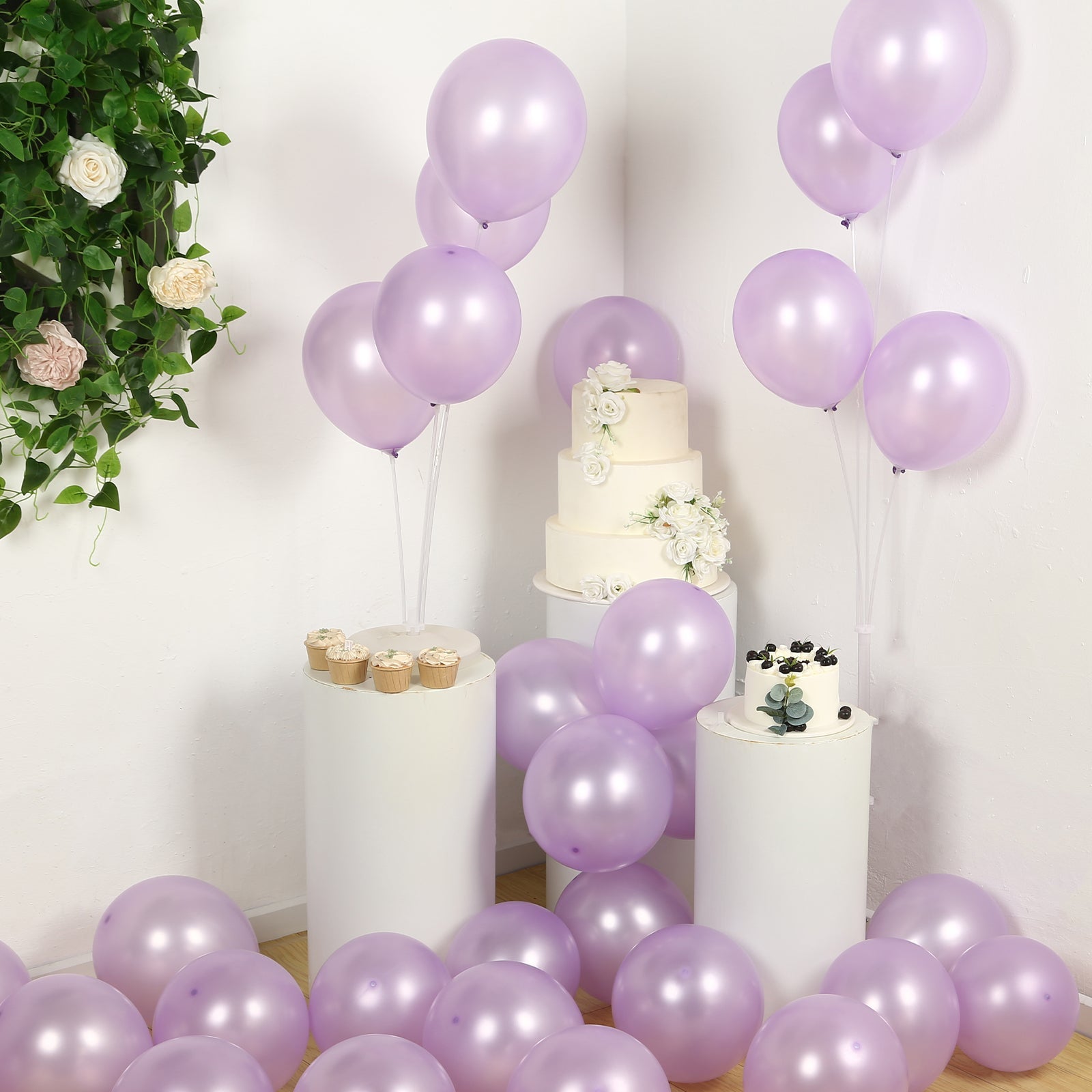50 Pack Lavender Lilac Biodegradable Balloons, 12" Thickened Extra Strong Eco-friendly Latex Helium Party Balloons