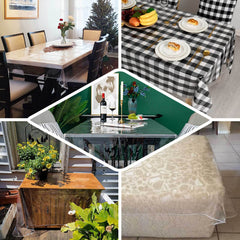 Vinyl Tablecloth Clear Eco-Friendly Rectangle - Heavy-Duty PVC Tablecloth 60"x108" 10 Mil Thick