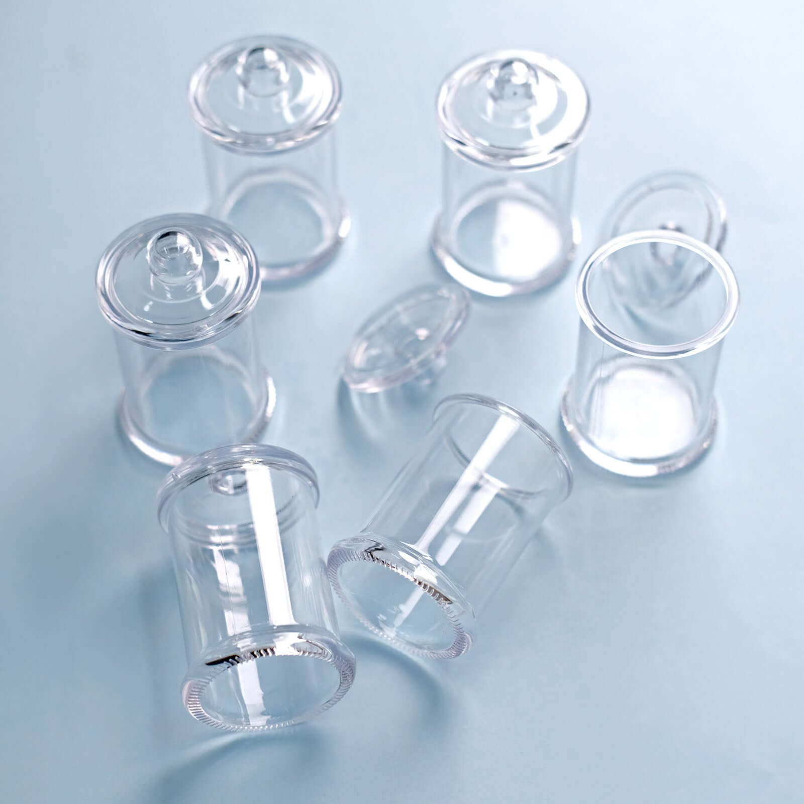 12-Pack Candy Jars Disposable Design with Clear Lids - Plastic Goodie Containers for Parties 3.5"
