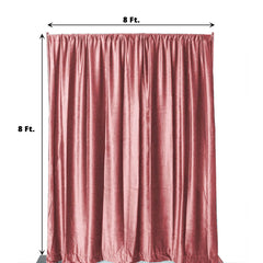 Dusty Rose Crushed Velvet Backdrop Curtain – 8ft x 8ft Event Drape with Rod Pocket, Privacy Panel for Photo Booths & Events