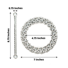 2 Pack 7" Silver Barrette Style Acrylic Crystal Curtain Tie Backs, Round Backdrop Drapery Brooch Holdbacks