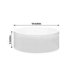 Acrylic Cake Stand Display Box Transparent Clear 14" Round - Versatile Pedestal Riser for Events