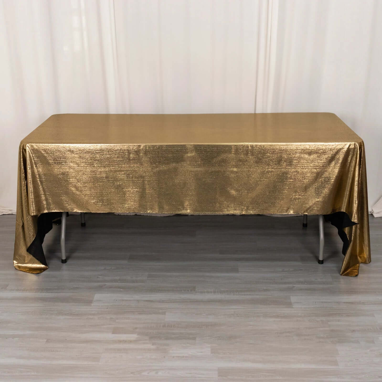 Sequin Dots Polyester 60"x126" Rectangle Tablecloth Shimmering Antique Gold - Wrinkle Free & Sparkling Table Cover