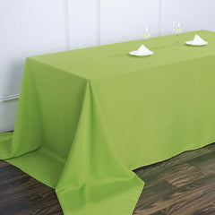 Polyester 90"x156" Rectangle Tablecloth Apple Green - Seamless Wrinkle-Resistant Table Cover