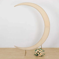 7.5ft Beige Spandex Crescent Moon Wedding Arch Cover, Custom Fitted Chiara Backdrop Stand Cover
