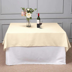 Polyester Square 70"x70" Tablecloth Beige - Wrinkle-Resistant & Durable Table Cover