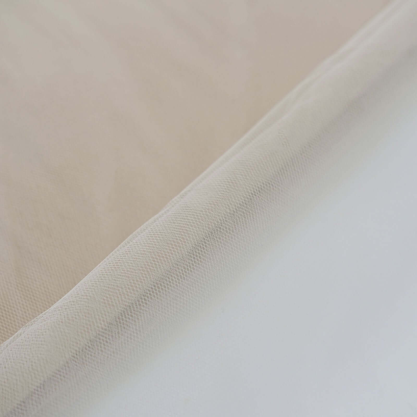 54"x40 Yards Beige Tulle Fabric Bolt, DIY Crafts Sheer Fabric Roll