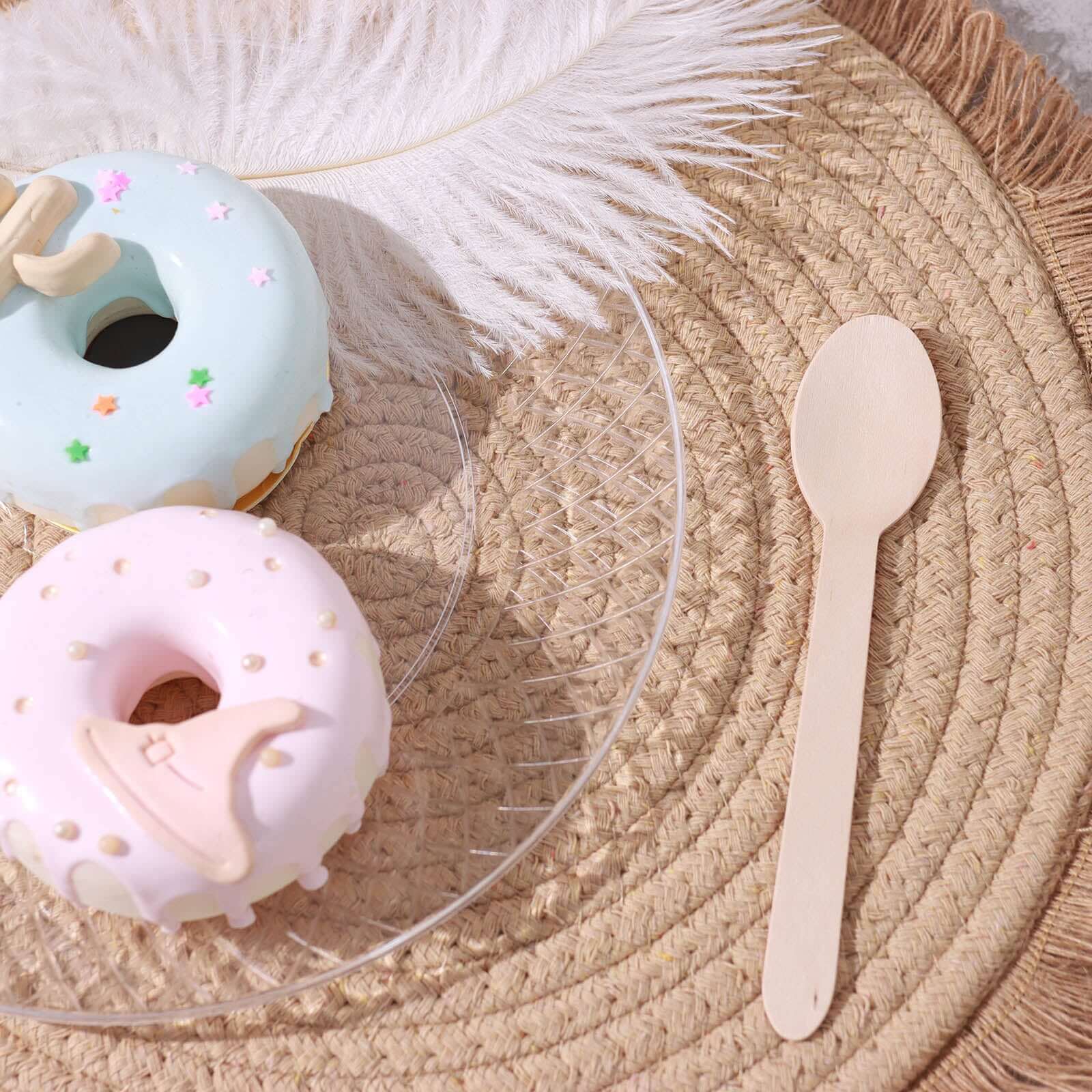 100-Pack Birchwood Spoons Natural - Eco Friendly Biodegradable Wooden Utensils for Rustic Themes & Outdoor Parties 6"