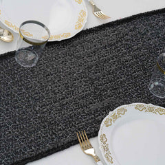 Sequin 12"x108" Table Runner Black - Glittering Design