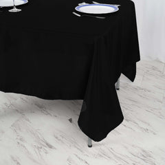 Polyester Square 70"x70" Tablecloth Black - Wrinkle-Resistant & Durable Table Cover for Events