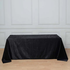 Premium Velvet 90"x132" Rectangle Tablecloth Black - Reusable Soft & Polished Seamless Table Cover for Luxury Weddings & Events