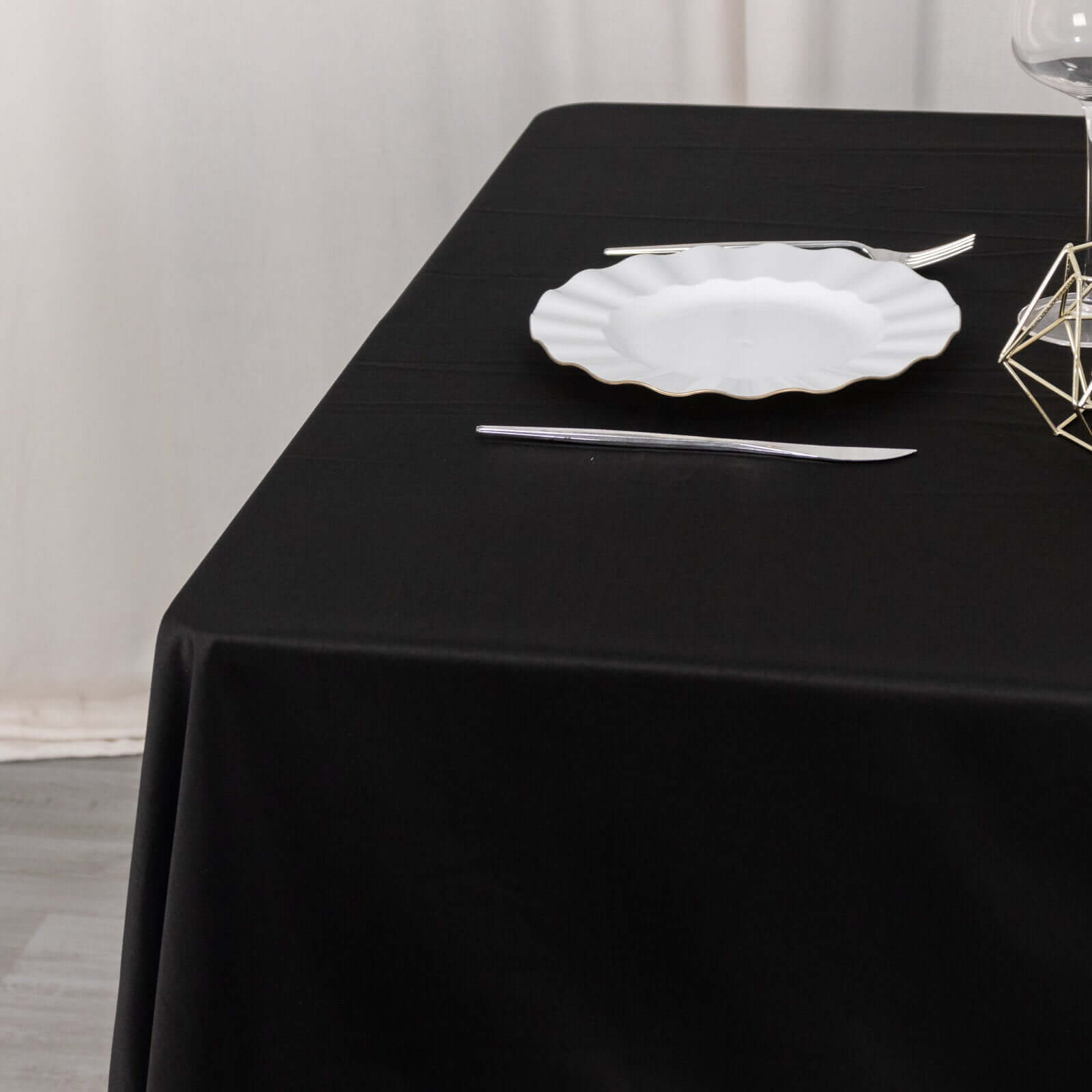 Scuba 54"x54" Table Overlay Square Tablecloth Black - Wrinkle Free & Stain Resistant Table Cover
