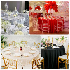 Scuba Round 132" Tablecloth Black - Wrinkle Free & Stain Resistant Seamless Table Cover for Weddings & Events