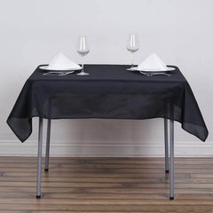 Polyester Square 54"x54" Tablecloth Black - Wrinkle-Resistant & Durable Table Cover for Events