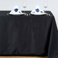 Polyester 54"x96" Rectangle Tablecloth Black - Wrinkle-Resistant & Easy-to-Care Table Cover