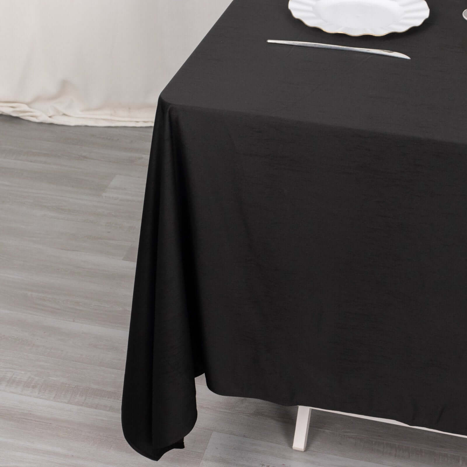 Scuba Square 70"x70" Tablecloth Black - Wrinkle Free & Stain Resistant Table Cover