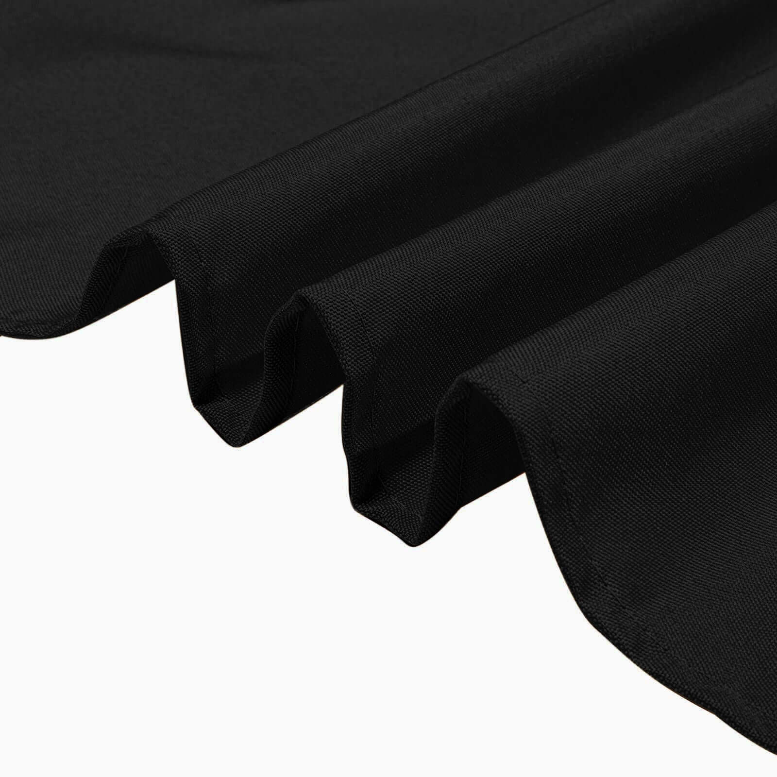 Premium Polyester Square Tablecloth 70"x70" Black 220GSM Wrinkle-Resistant Table Cover