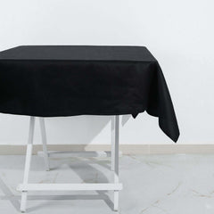 100% Cotton 54"x54" Square Tablecloth Black Linen - Soft & Breathable Fabric Table Cover