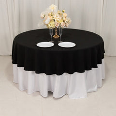 Cotton Blend 90" Round Tablecloth Black - Wrinkle-Resistant Table Cover