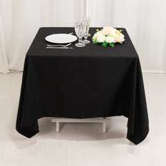Cotton Blend 70"x70" Square Tablecloth Black - Wrinkle-Resistant Fabric Table Cover