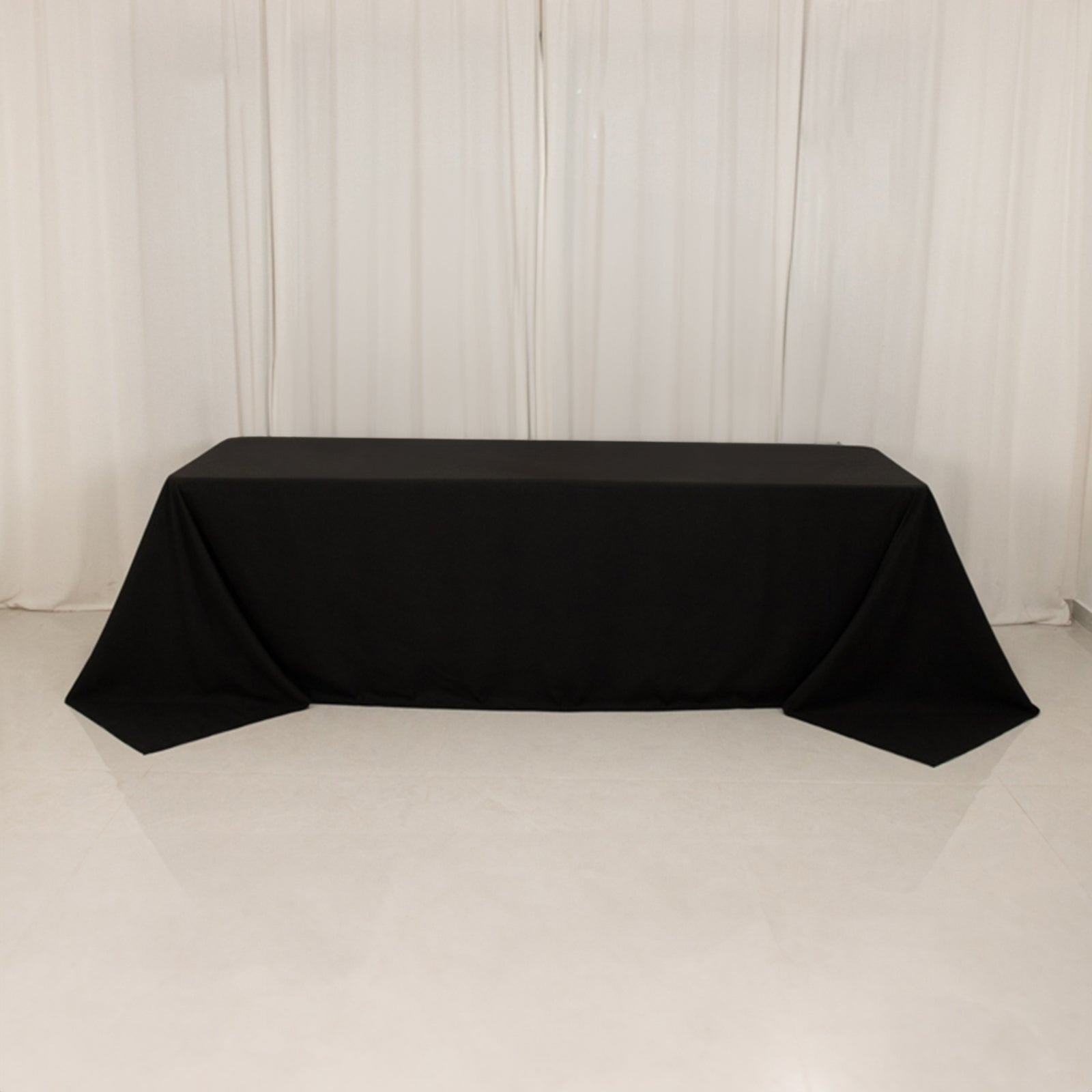 Cotton Blend 90"x156" Rectangle Tablecloth Black - Seamless Wrinkle-Resistant Table Cover