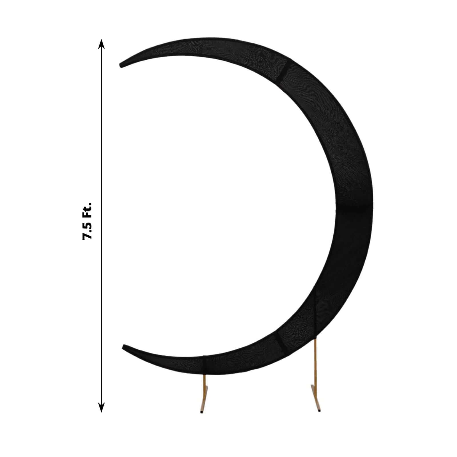7.5ft Black Spandex Crescent Moon Wedding Arch Cover, Custom Fitted Chiara Backdrop Stand Cover