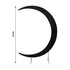 7.5ft Black Spandex Crescent Moon Wedding Arch Cover, Custom Fitted Chiara Backdrop Stand Cover