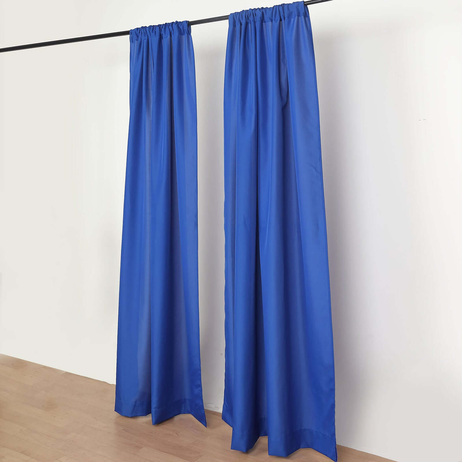 2 Pack Royal Blue Polyester Event Curtain Drapes, 10ftx8ft Backdrop Event Panels With Rod Pockets 130 GSM