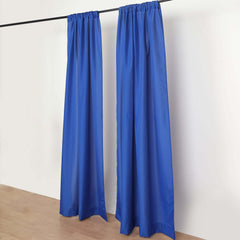 2 Pack Royal Blue Polyester Event Curtain Drapes, 10ftx8ft Backdrop Event Panels With Rod Pockets 130 GSM