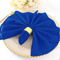 5 Pack Polyester 20"x20" Napkins Royal Blue - Wrinkle Resistant & Easy Care Cloth Napkins