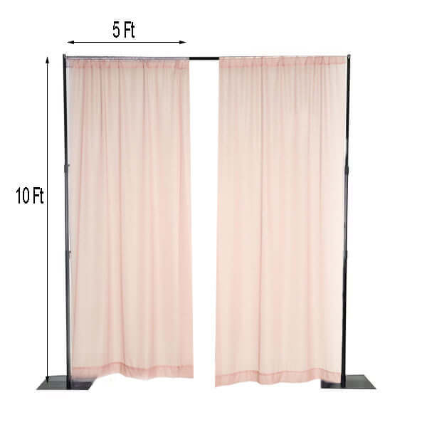 2 Pack Blush Sheer Chiffon Event Curtain Drapes, Durable Flame Resistant Organza Backdrop Event Panels With Rod Pockets - 10ftx10ft