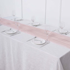 Chiffon 6ft Table Runner Blush - Flowy & Lightweight Table Decor