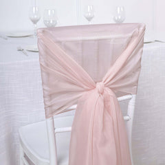 5 Pack Chiffon Chair Sashes Blush - Soft & Lightweight Designer Chair Bows 22"x78"