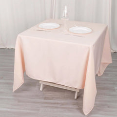 Premium Polyester 70"x70" Table Overlay Square Tablecloth Blush 220GSM Wrinkle-Resistant Table Cover
