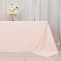 Scuba Rectangular 90"x132" Tablecloth Blush - Wrinkle Free, Stain Resistant & Seamless Table Cover