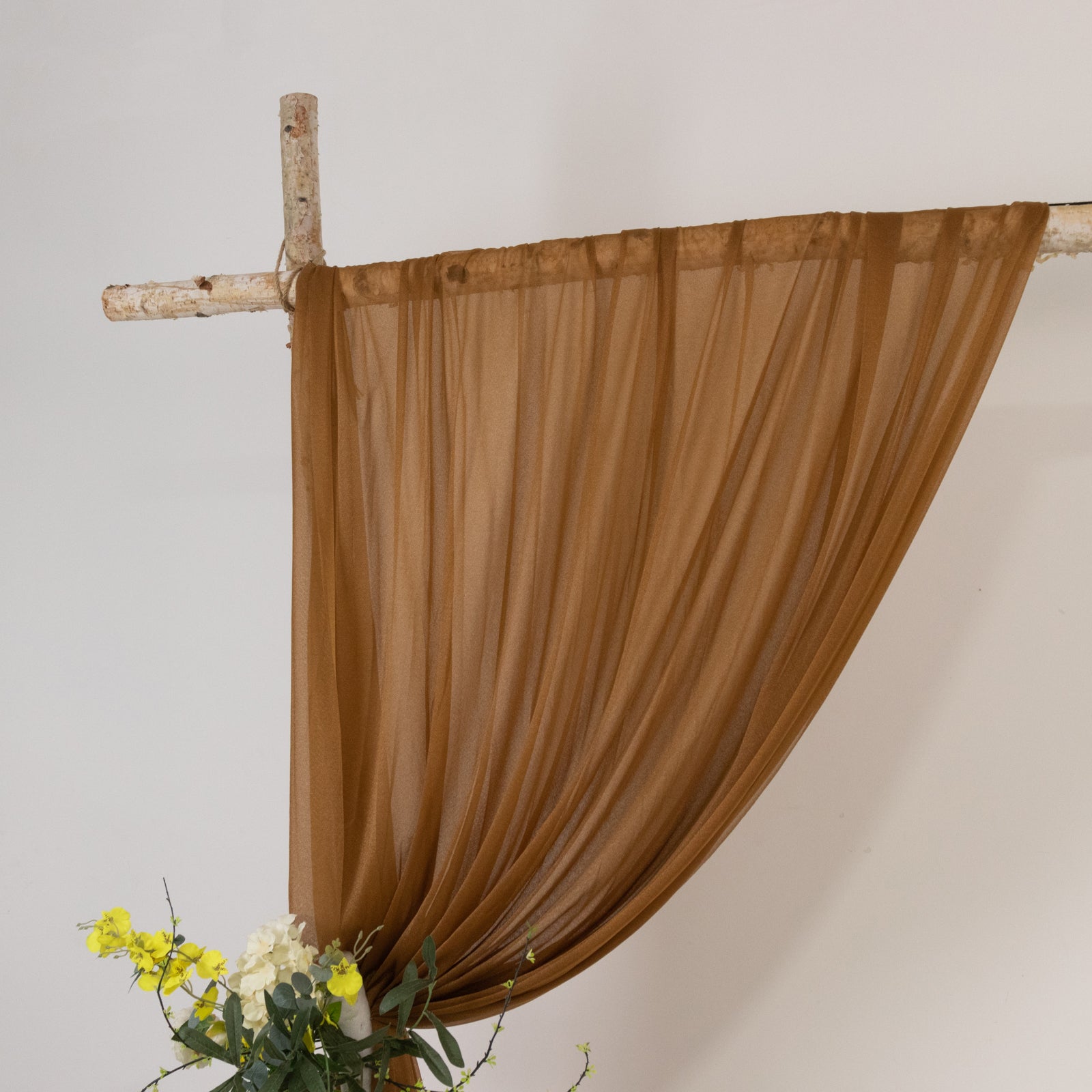 Gold Sheer Backdrop Drape – 5ft x 14ft Wedding Arch & Ceiling Decor Panel, Wrinkle Free with Soft Shimmer