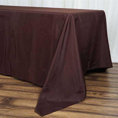 Polyester 72"x120" Rectangle Tablecloth Chocolate - Durable and Stylish Table Cover