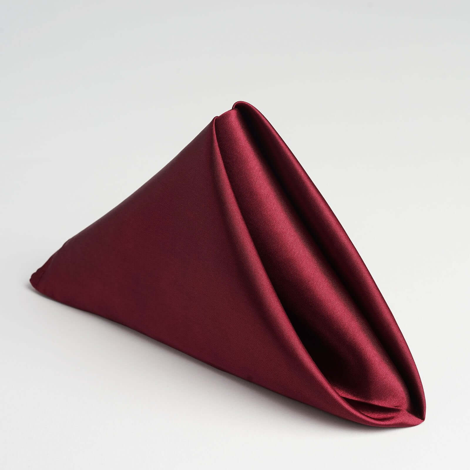 5 Pack Satin 20"x20" Napkins Burgundy - Luxurious Shine & Smooth Dinner Napkins