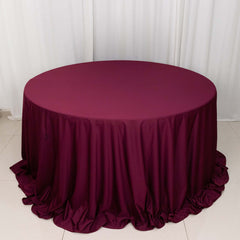 Scuba Round 132" Tablecloth Burgundy - Wrinkle Free & Stain Resistant Seamless Table Cover