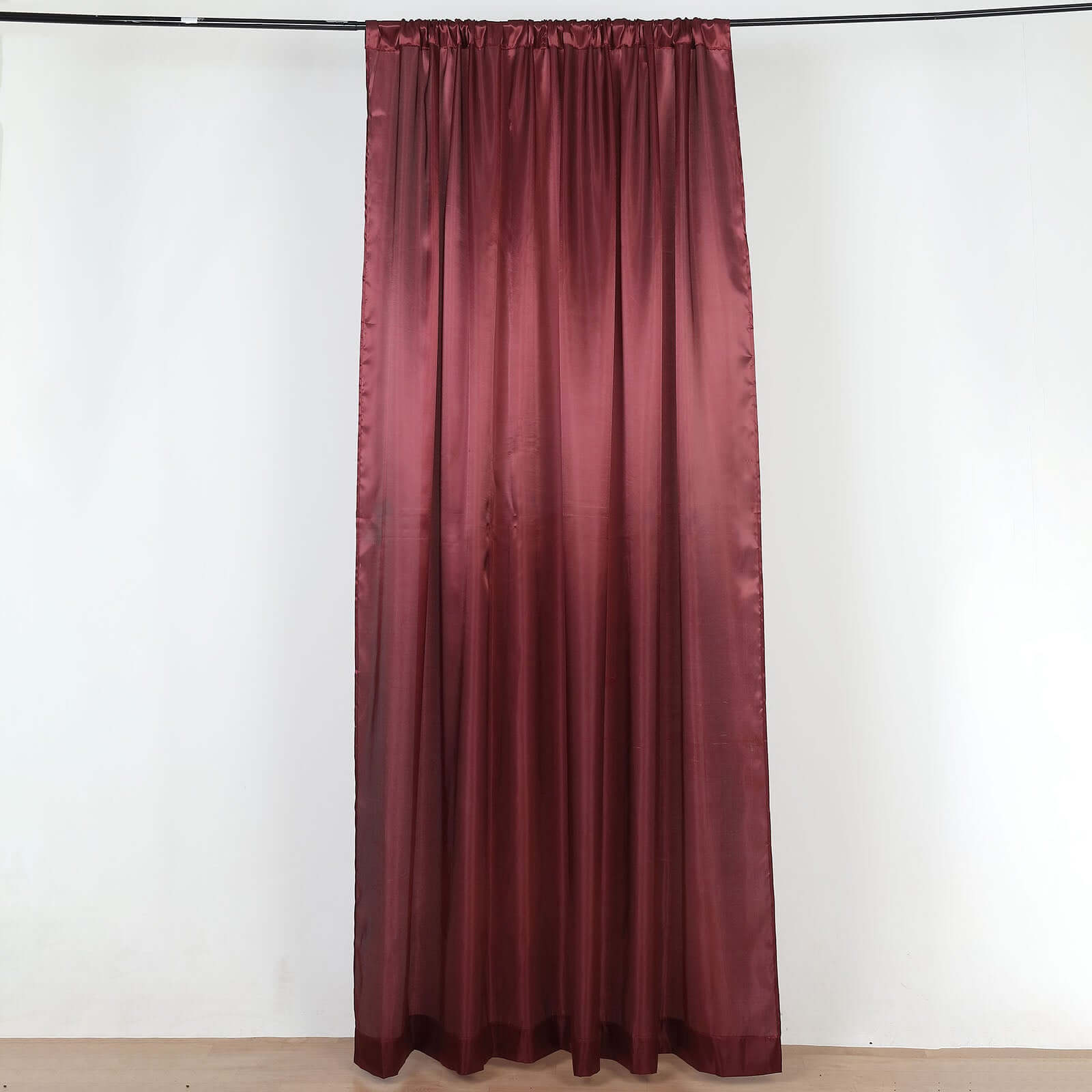8ftx10ft Burgundy Satin Event Curtain Drapes, Backdrop Event Panel