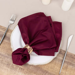 5 Pack Scuba 20"x20" Napkins Burgundy - Durable & Reusable Dinner Napkins