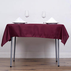 Polyester Square 54"x54" Tablecloth Burgundy - Wrinkle-Resistant & Durable Table Cover