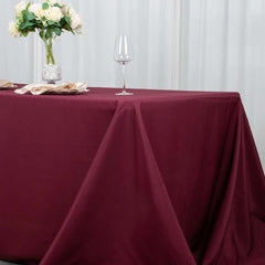 Premium Polyester 90"x132" Rectangle Tablecloth Burgundy - Seamless 220GSM Stain-Resistant Table Cover