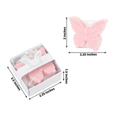 10 Pack Blush Butterfly Unscented Soap Baby Shower Favors with Gift Boxes, Pre-Packed Bridal Shower Wedding Souvenirs - 2"