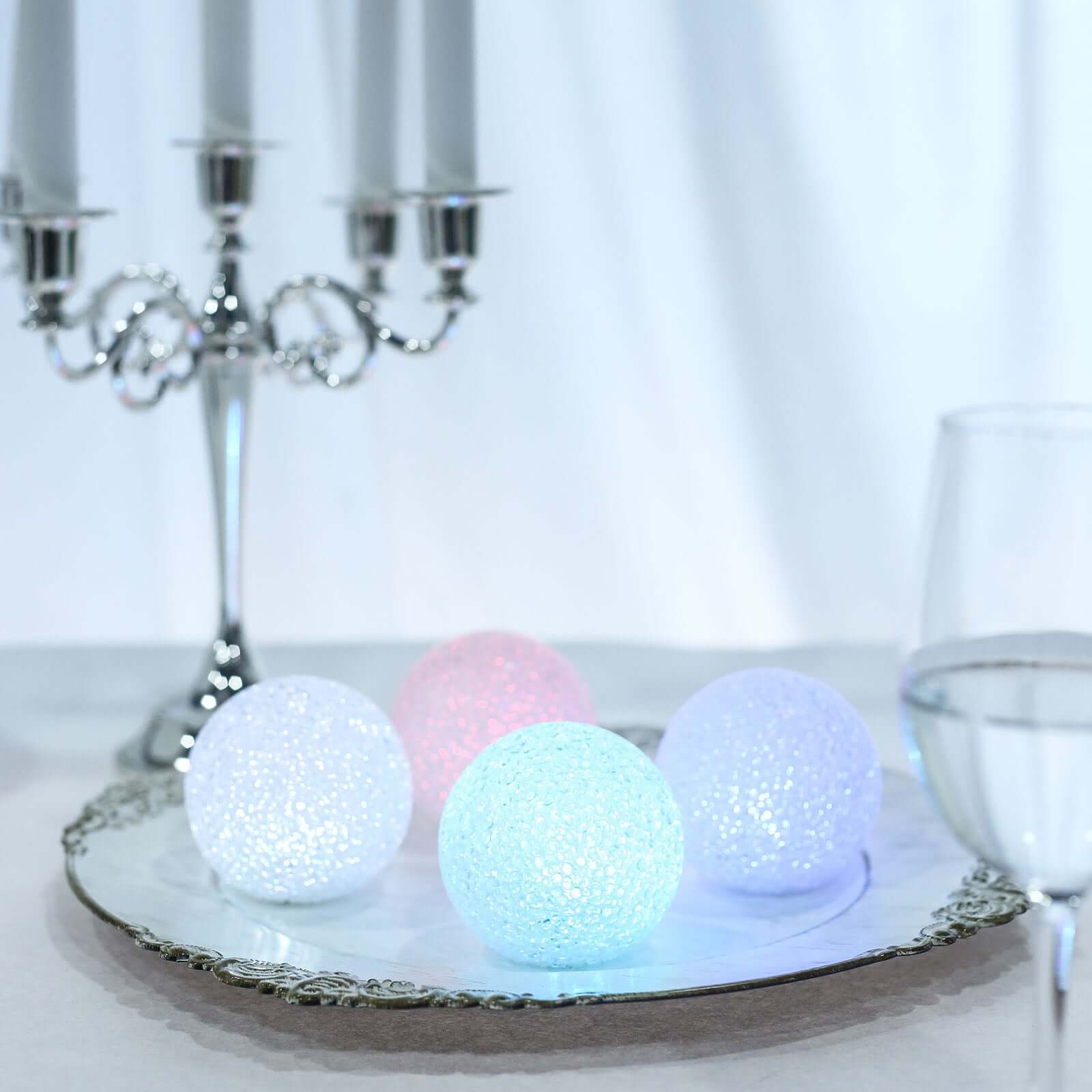 4-Pack LED Mini Light Globes Color Changing - Battery Operated Ball Centerpiece Fillers 3"